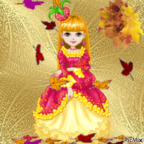 autumn girl - Безплатен анимиран GIF