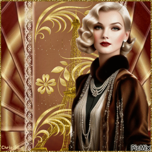 CONTEST Portrait in brown and gold - Free animated GIF