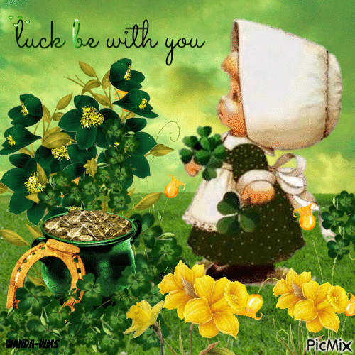 St.Patrick's-girl-luck - Бесплатный анимированный гифка