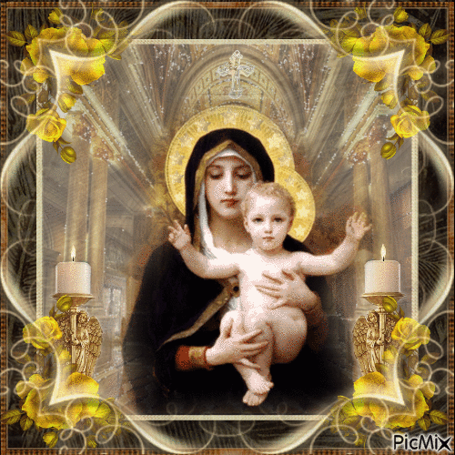 Vierge Marie & l'Enfant Jésus - Бесплатни анимирани ГИФ