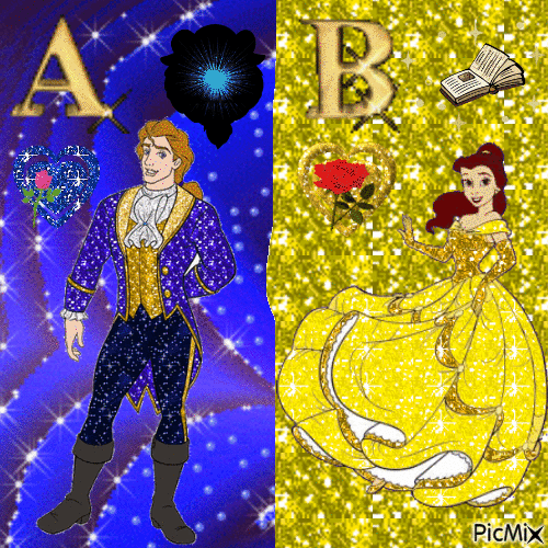 Beauty and the Beast Belle and Prince Adam - Бесплатни анимирани ГИФ