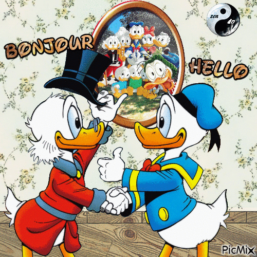 Donald, bonjour Picsou - Gratis animerad GIF