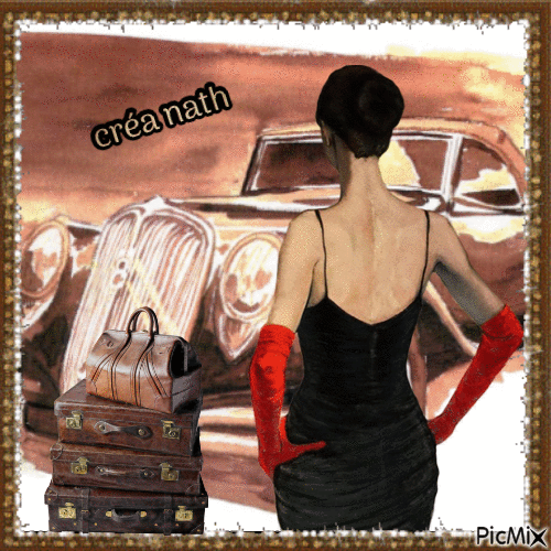 La femme et sa voiture,concours - Ücretsiz animasyonlu GIF