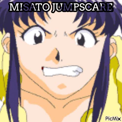 Misato Jumpscare! - GIF animé gratuit