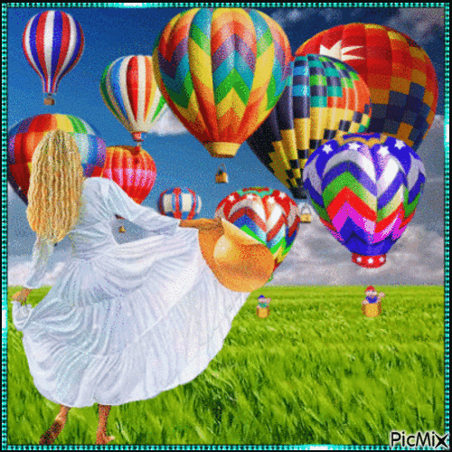 Hot Air Balloons - Ingyenes animált GIF