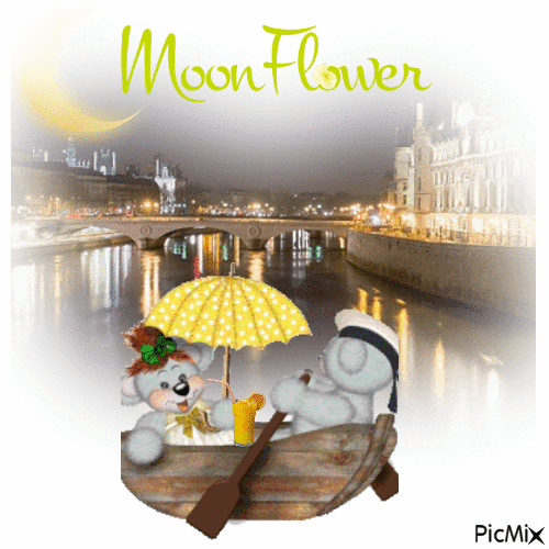 Moon Flower - GIF animé gratuit