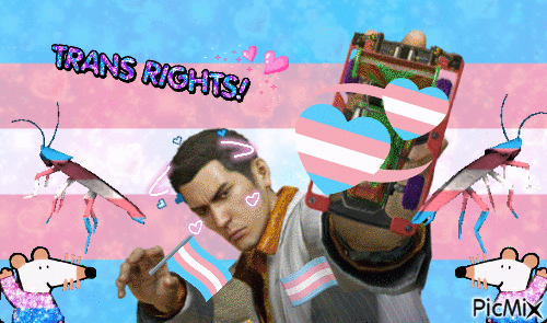 trans rights babey!!!! kiryu said so - 無料のアニメーション GIF