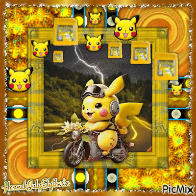 #♦#Pikachu on a Motorbike#♦# - GIF เคลื่อนไหวฟรี