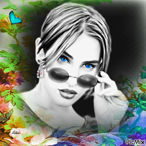 Mujer de ojos azules - Gratis geanimeerde GIF