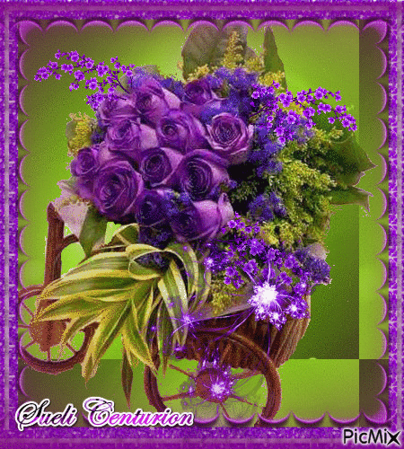 Bouquet Violeta - GIF animado gratis