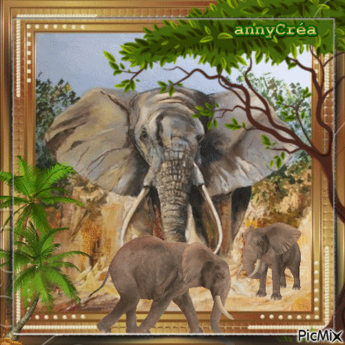 Les éléphants - Безплатен анимиран GIF