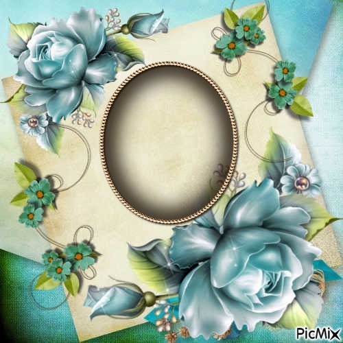 cadre photo fleurs - ücretsiz png