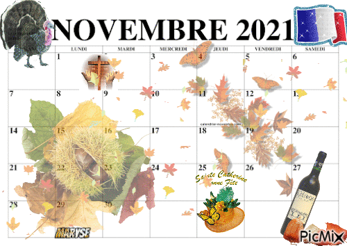 calendrier novembre 2021 - GIF animado grátis