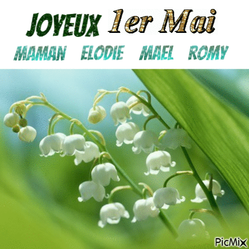 Joyeux 1er mai - Бесплатный анимированный гифка