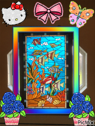 Aquarium Stained Glass Window - Бесплатни анимирани ГИФ