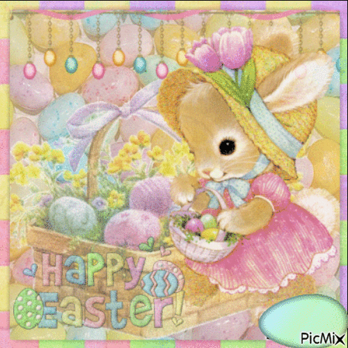 Happy Easter pastel Juvenile - Gratis geanimeerde GIF