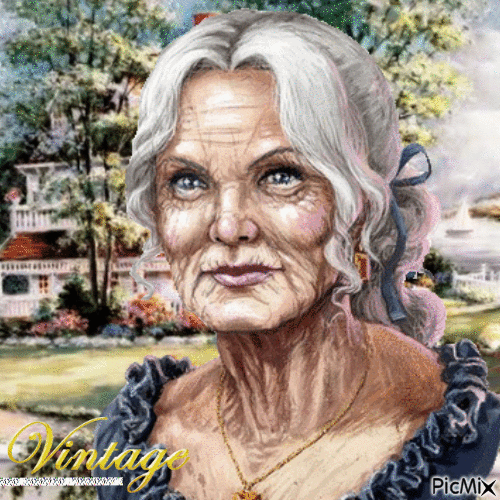 Vintage - Old Woman - Бесплатни анимирани ГИФ
