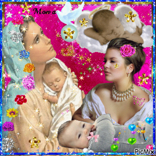 belle image ANGES MAMAN ET SON ENFANT - Бесплатни анимирани ГИФ