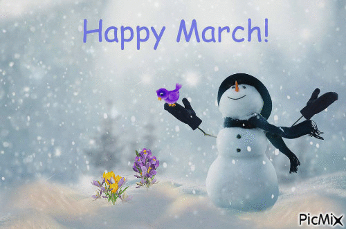 Happy March! - GIF เคลื่อนไหวฟรี
