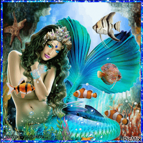 Portret of a mermaid - Besplatni animirani GIF