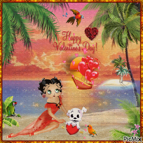 Конкурс. Betty Boop - Saint Valentin. - Free animated GIF
