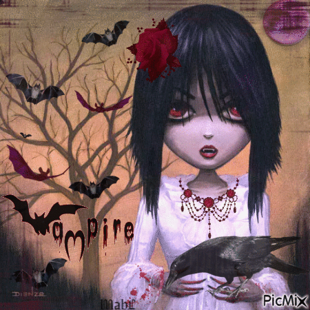 Vampire Girl - Бесплатный анимированный гифка