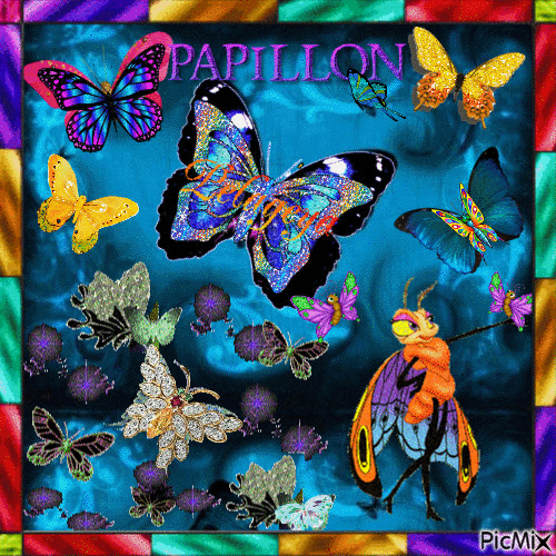 Papillons - GIF animado grátis