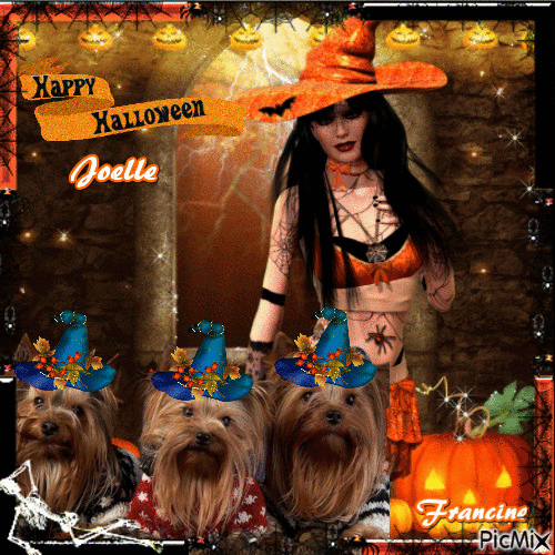 Joyeux Halloween pour toi Joelle ♥♥♥ - Animovaný GIF zadarmo