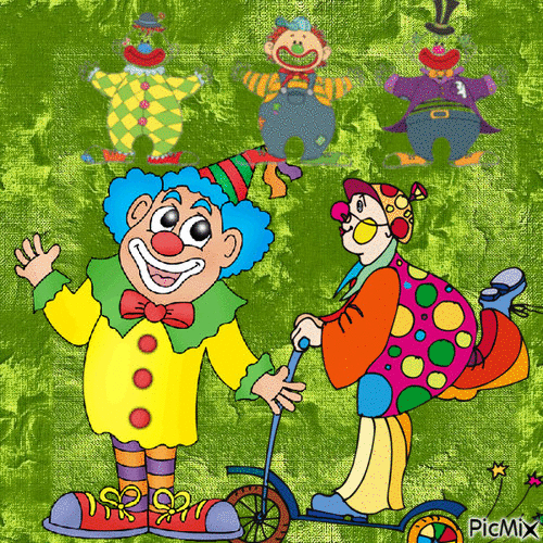 clowns en folie - Animovaný GIF zadarmo