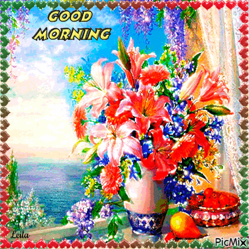 Good Morning. Flowers - Gratis animerad GIF