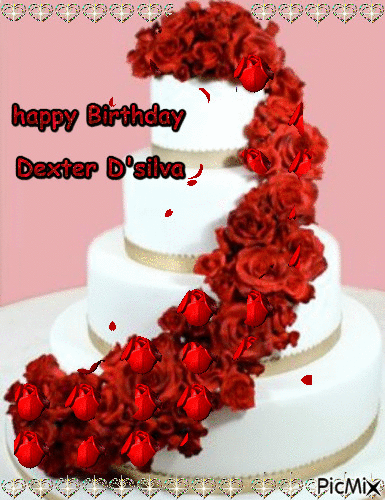happy Birthday  Dexter D'silva - Animovaný GIF zadarmo