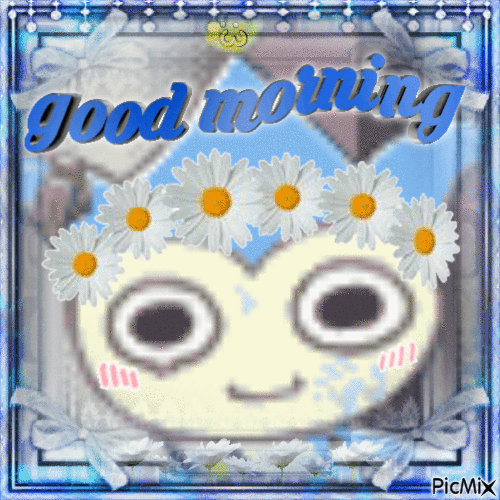 blue badger good morning - Бесплатный анимированный гифка