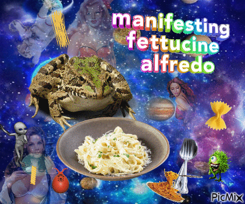 manifesting fettuccini alfredo - Darmowy animowany GIF