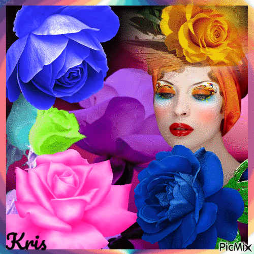 Roses colorées - Gratis geanimeerde GIF