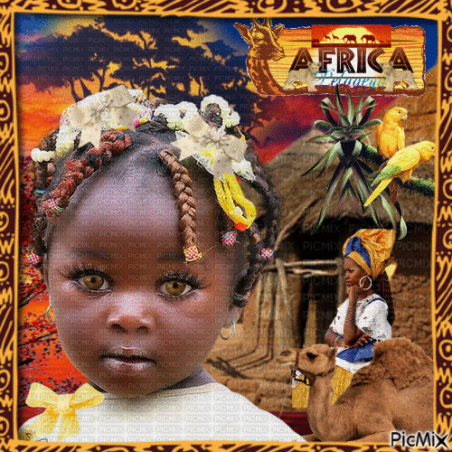 beau bébé d'Afrique (portrait) - Бесплатни анимирани ГИФ