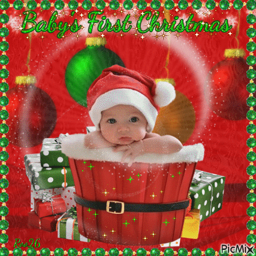 Portrait of   ' Baby's First Christmas ' - Besplatni animirani GIF