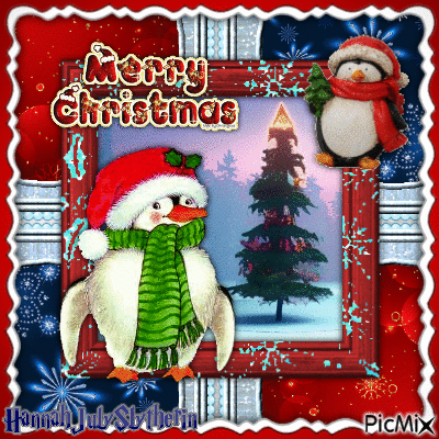 {A Merry Christmas Penguin} - Gratis geanimeerde GIF