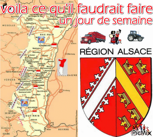 Alsace Elsass 67 ou 68  Rot un Wiss - Безплатен анимиран GIF