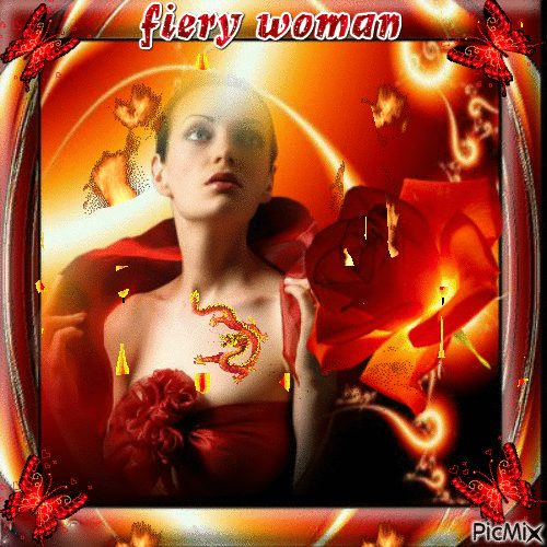 fiery woman - Gratis animerad GIF