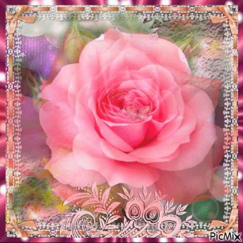 belle rose dentelle création - GIF animé gratuit