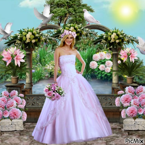 Bride In Stylish Pink - PNG gratuit