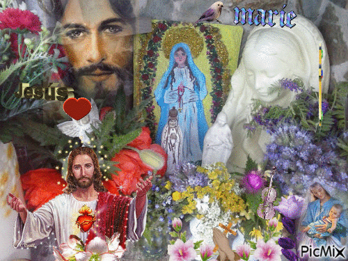 Jesus Calvary flowers - Ingyenes animált GIF