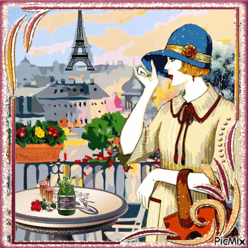 Femme vintage à Paris - Безплатен анимиран GIF