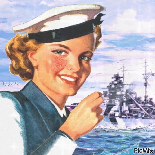 Girl with a sailor hat-contest - GIF animé gratuit