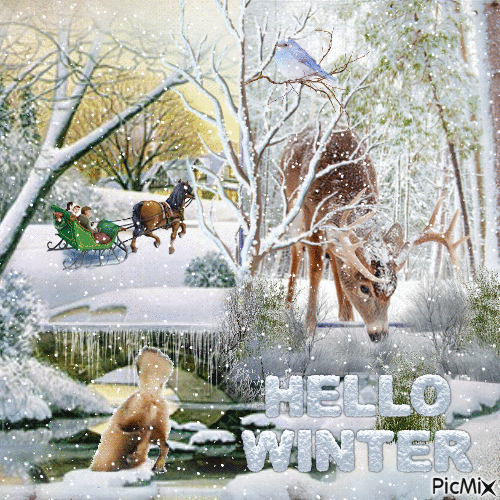 Hello winter - Безплатен анимиран GIF