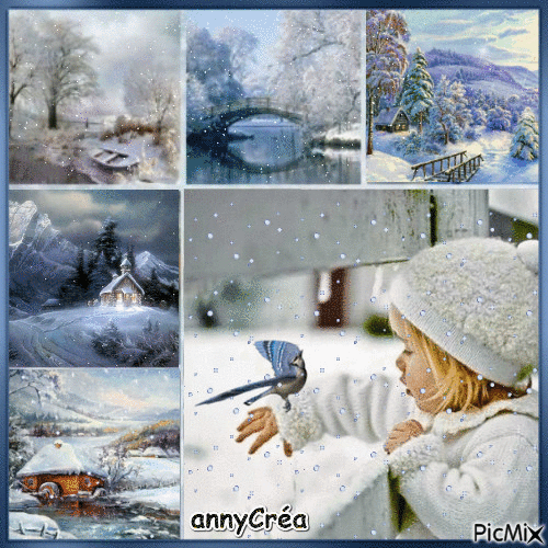 Collage hivernal - GIF animé gratuit