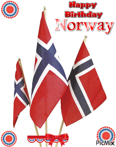 Happy Birthday Norway - Безплатен анимиран GIF