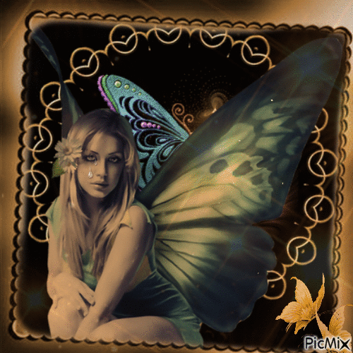Chica mariposa - Animovaný GIF zadarmo