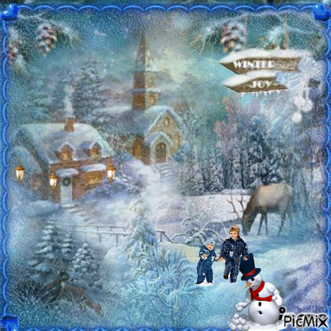 Paysage d'hiver - Безплатен анимиран GIF