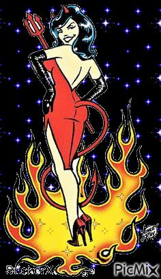 flame girl - Free animated GIF